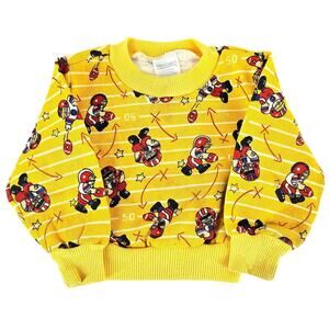 HOPSCOTCH VINTAGE FOOTBALL TODDLER CREWNECK SWEATSHIRT – SIZE 24 MONTHS – YELLOW